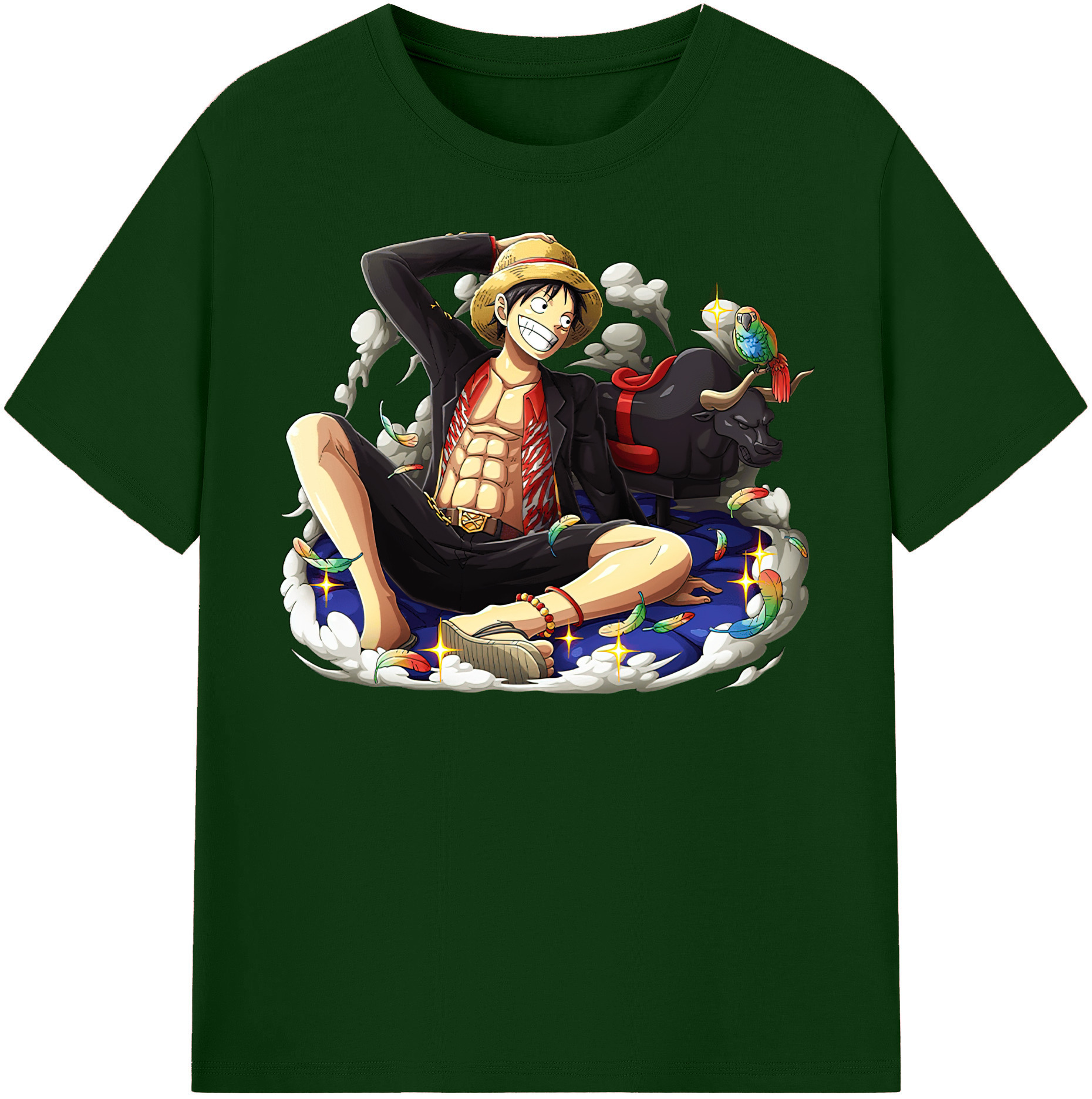 ワンピース モンキー・D・ルフィ ONE PIECE Monkey D. Luffy 綿100％半袖Tシャツ（フロントプリント）